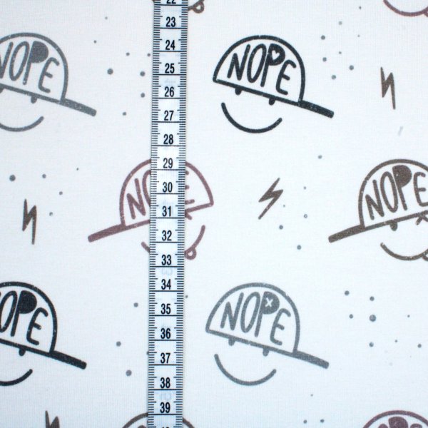 French Terry Eigenproduktion NOPE Smiley offwhite